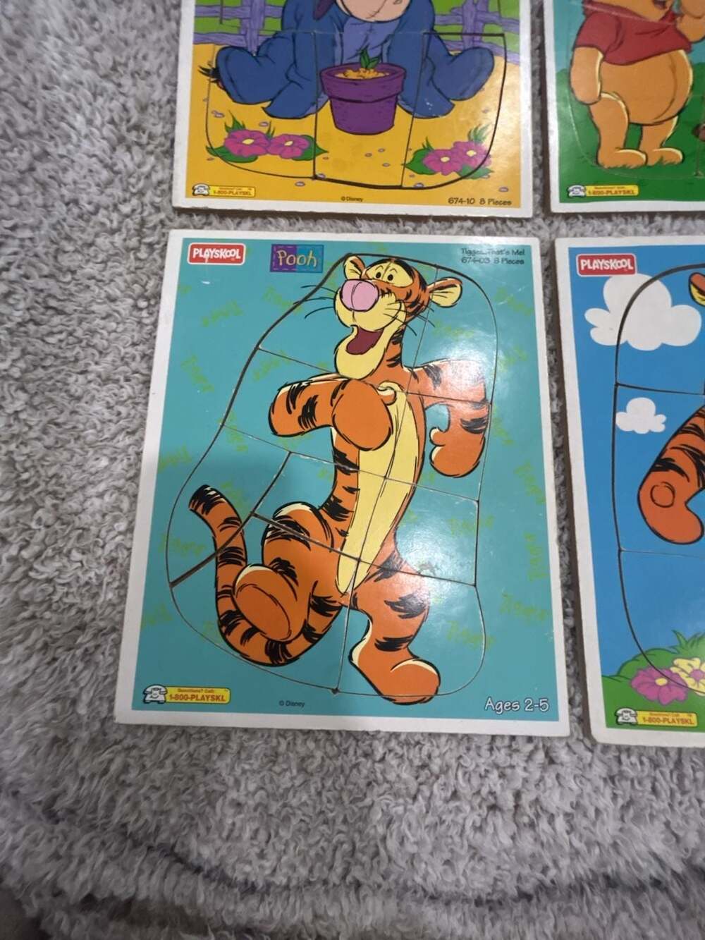 Lot of 4 Vintage Playskool Disney Winnie the Pooh Wooden Frame Tray Puzzles - Picture 4 of 13